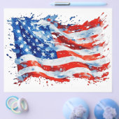 Amerikaanse Vlag USA Waterverf 4 juli Flyer (Enkel)