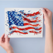 Amerikaanse Vlag USA Waterverf 4 juli Flyer (Hand)