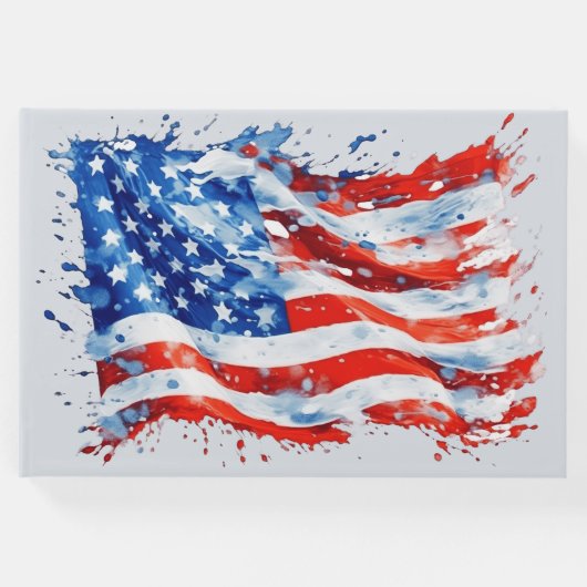 Amerikaanse vlag USA Waterverf 4 juli Gastenboek (Voorkant)