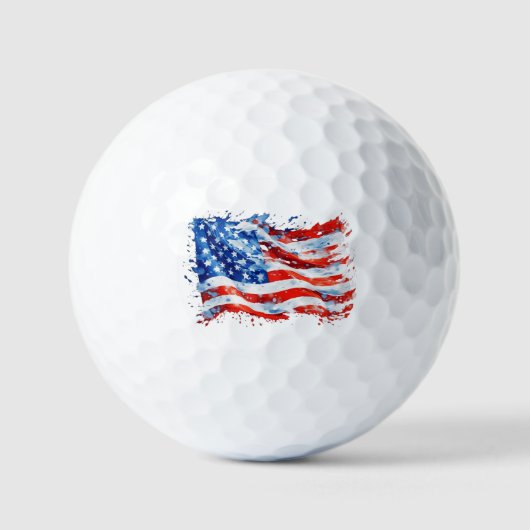 Amerikaanse vlag USA Waterverf 4 juli Golfballen (Voorkant)