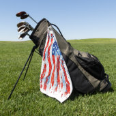 Amerikaanse vlag USA Waterverf 4 juli Golfhanddoek (Groen)