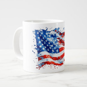 Amerikaanse Vlag USA Waterverf 4 juli Grote Koffiekop