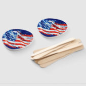 Amerikaanse vlag USA Waterverf 4 juli Handwaaier (Niet-gemonteerd)