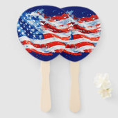 Amerikaanse vlag USA Waterverf 4 juli Handwaaier (Voorkant en achterkant)