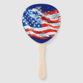 Amerikaanse vlag USA Waterverf 4 juli Handwaaier (Voorkant)
