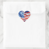 Amerikaanse vlag USA Waterverf 4 juli Hart Sticker (Tas)