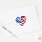 Amerikaanse vlag USA Waterverf 4 juli Hart Sticker (Envelop)