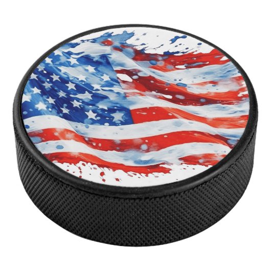 Amerikaanse vlag USA Waterverf 4 juli Hockey Puck (3/4)