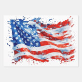 Amerikaanse vlag USA Waterverf 4 juli Inpakpapier Vel (Voorkant)