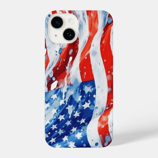 Amerikaanse vlag USA Waterverf 4 juli iPhone Hoesje (Achterkant)