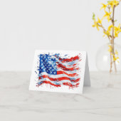 Amerikaanse vlag USA Waterverf 4 juli Kaart (Gele Bloem)