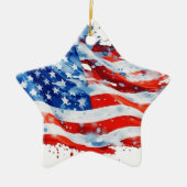 Amerikaanse vlag USA Waterverf 4 juli Keramisch Ornament (Voorkant)