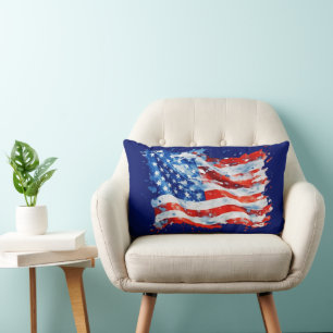 Amerikaanse Vlag USA Waterverf 4 juli Kussen