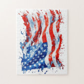 Amerikaanse vlag USA Waterverf 4 juli Legpuzzel (Verticaal)