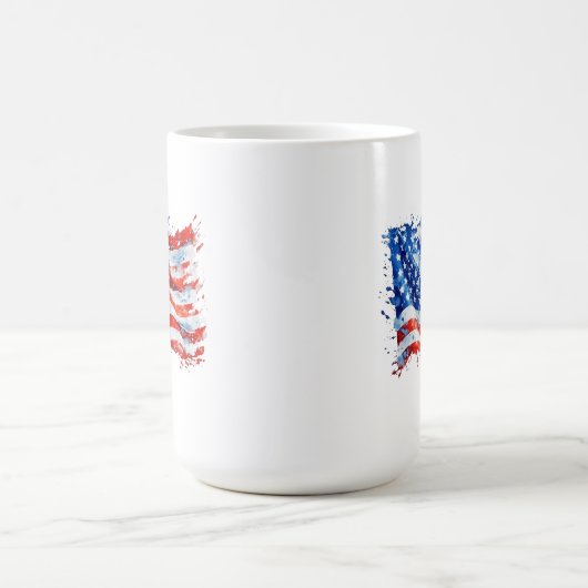 Amerikaanse vlag USA Waterverf 4 juli Magische Mok (Midden)