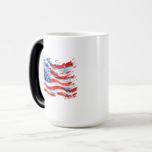 Amerikaanse vlag USA Waterverf 4 juli Magische Mok (Voorkant links)