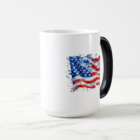 Amerikaanse vlag USA Waterverf 4 juli Magische Mok (Voorkant rechts)