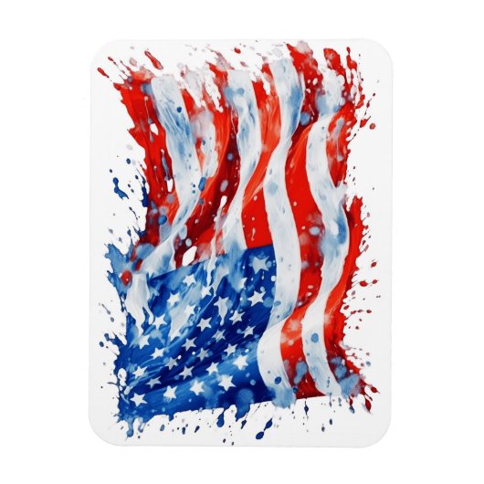Amerikaanse vlag USA Waterverf 4 juli Magneet (Verticaal)