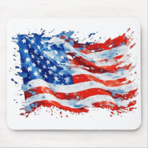 Amerikaanse Vlag USA Waterverf 4 juli