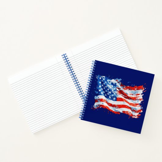 Amerikaanse vlag USA Waterverf 4 juli Notitieboek (Binnen)