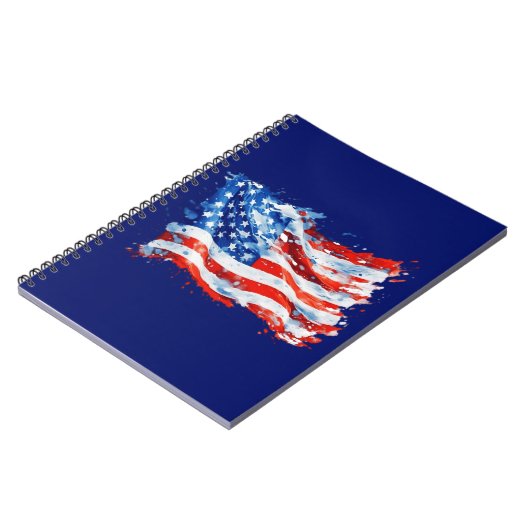 Amerikaanse vlag USA Waterverf 4 juli Notitieboek (Linkerzijde)