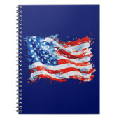 Amerikaanse vlag USA Waterverf 4 juli Notitieboek (Voorkant)