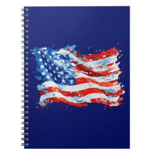 Amerikaanse vlag USA Waterverf 4 juli Notitieboek
