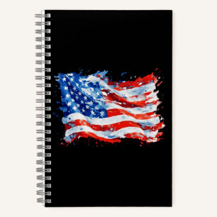 Amerikaanse Vlag USA Waterverf 4 juli Notitieboek