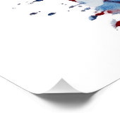 Amerikaanse vlag USA Waterverf 4 juli Perfect Poster (Hoek)