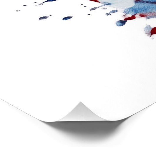 Amerikaanse vlag USA Waterverf 4 juli Perfect Poster (Hoek)