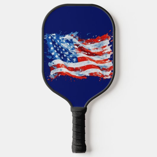 Amerikaanse vlag USA Waterverf 4 juli Pickleball Paddle (Voorkant)