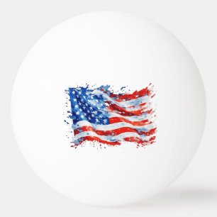 Amerikaanse Vlag USA Waterverf 4 juli Pingpongbal