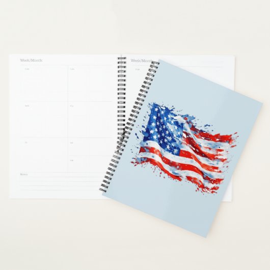 Amerikaanse vlag USA Waterverf 4 juli Planner (Display)