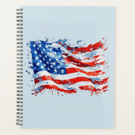 Amerikaanse vlag USA Waterverf 4 juli Planner