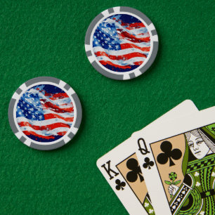 Amerikaanse Vlag USA Waterverf 4 juli Poker Chips