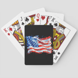 Amerikaanse vlag USA Waterverf 4 juli Pokerkaarten