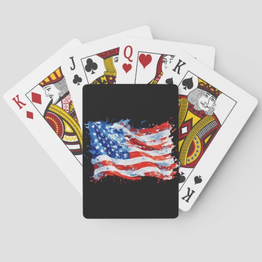 Amerikaanse vlag USA Waterverf 4 juli Pokerkaarten (Achterkant)
