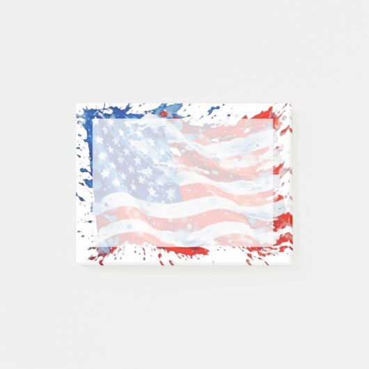 Amerikaanse Vlag USA Waterverf 4 juli Post-it® Notes (Voorkant)