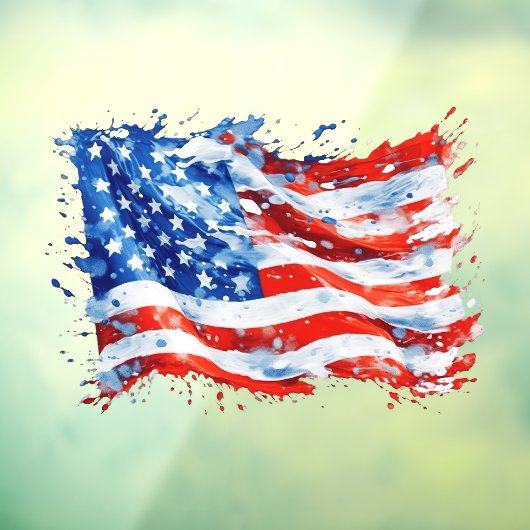 Amerikaanse vlag USA Waterverf 4 juli Raamsticker (Vel 3)