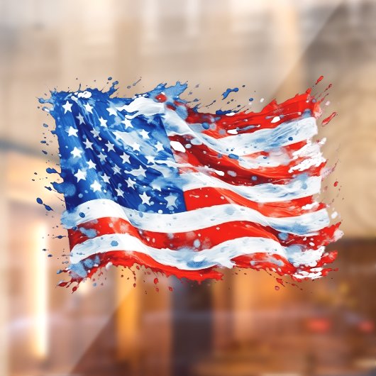 Amerikaanse vlag USA Waterverf 4 juli Raamsticker (Vel 2)