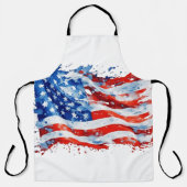 Amerikaanse vlag USA Waterverf 4 juli Schort (Voorkant)