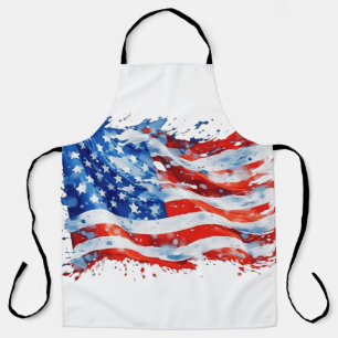 Amerikaanse vlag USA Waterverf 4 juli Schort
