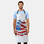 Amerikaanse vlag USA Waterverf 4 juli Schort (Gedragen)