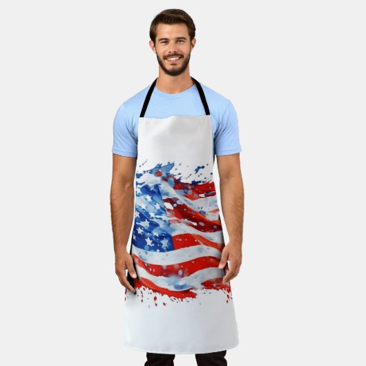 Amerikaanse vlag USA Waterverf 4 juli Schort (Gedragen)