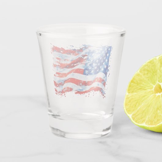 Amerikaanse vlag USA Waterverf 4 juli Shot Glas (Achterkant)
