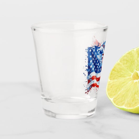 Amerikaanse vlag USA Waterverf 4 juli Shot Glas (Links)