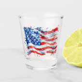 Amerikaanse vlag USA Waterverf 4 juli Shot Glas (Voorkant)