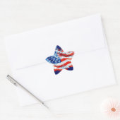 Amerikaanse vlag USA Waterverf 4 juli Ster Sticker (Envelop)