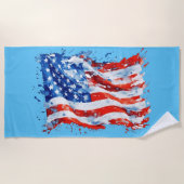 Amerikaanse vlag USA Waterverf 4 juli Strandlaken (Voorkant)