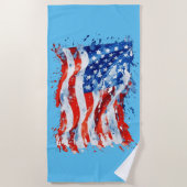 Amerikaanse vlag USA Waterverf 4 juli Strandlaken (Voorkant)
